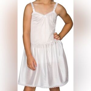 IC Collections Little Kid White Silky Smooth Under Dress Slip NWT Size 14